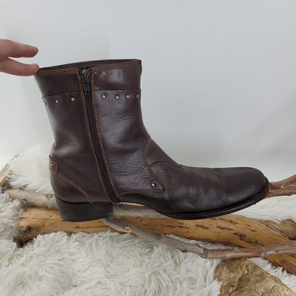 Gordon rush studded brown leather ankle boots. (K) main image 2